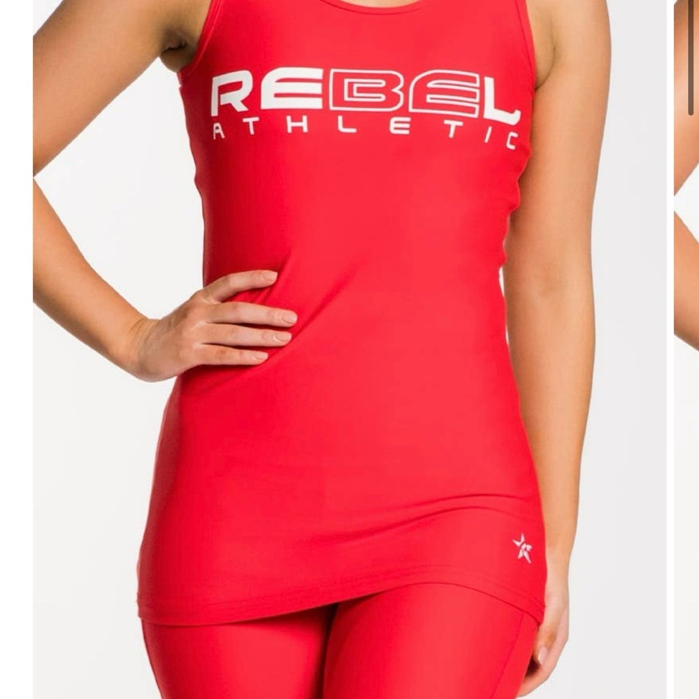 Rebel Athletics - Miss America Collaboration Red  Fitted Tank Top